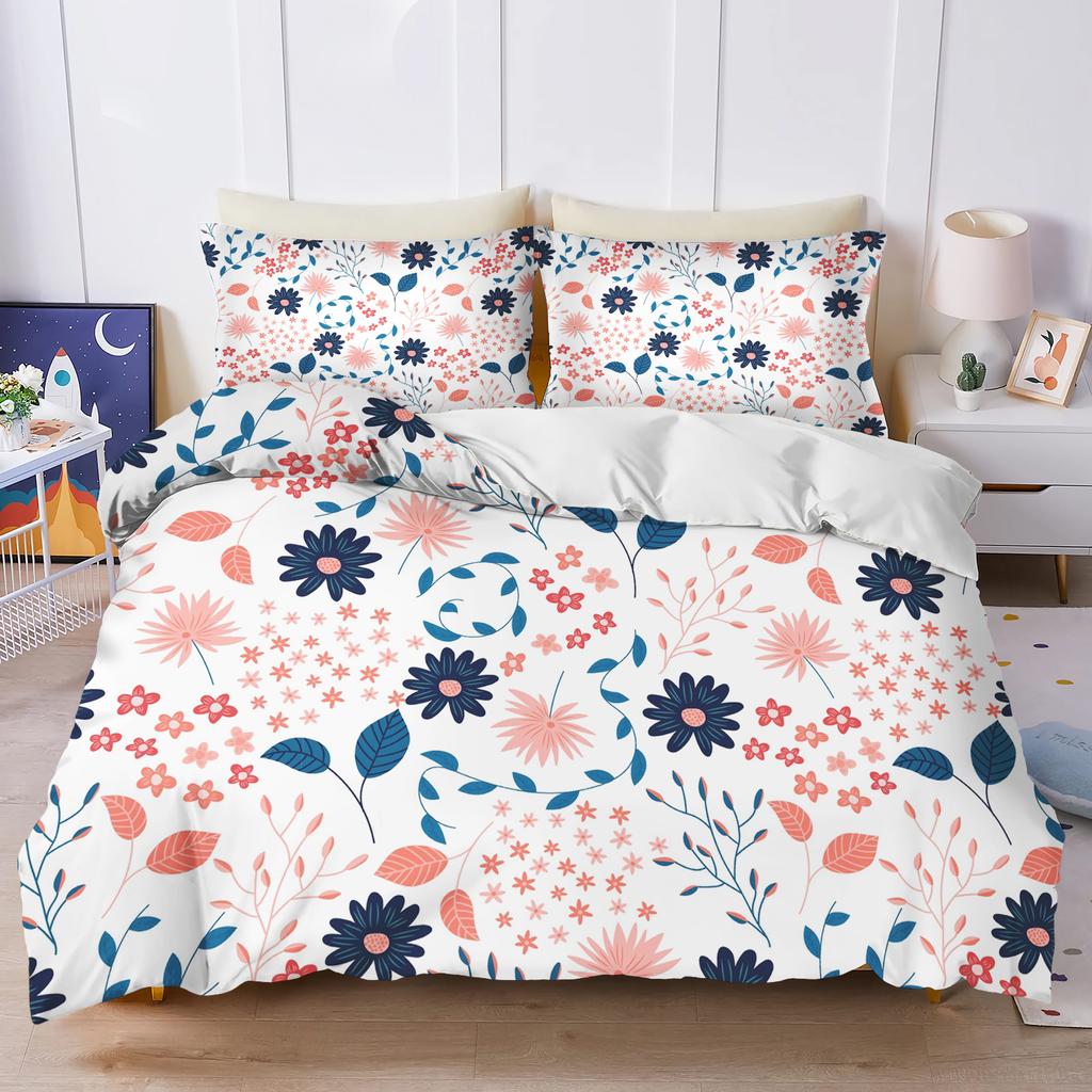 Plant Cute Flowers Duvet Cover Floral Home Pillowcase Set Adult Bedroom 203X228Cm Size Children Comforter Bedding