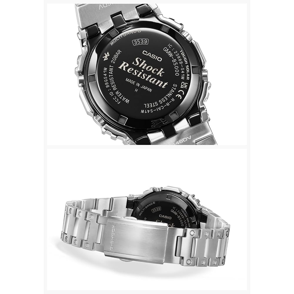 [Casio] Часы G-Shock [Оригинальный продукт для внутреннего рынка] Полностью металлические Bluetooth Радиоуправление Солнечная батарея Черный безель GMW-B5000BT-1JF Мужские Серебристые