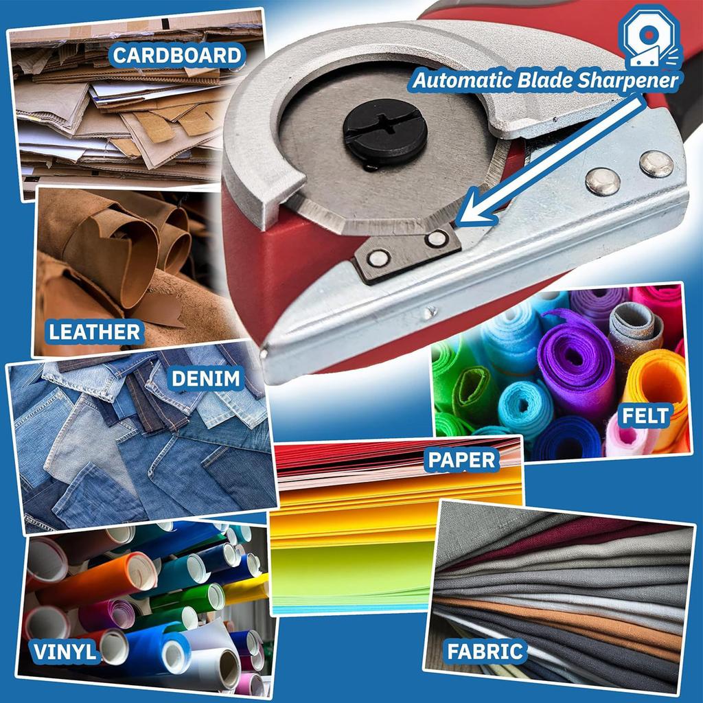 Аккумуляторные электрические ножницы 4 В 2000 мАч, перезаряжаемый резак с блокировкой безопасности 240 об/мин для картона, кожи, бумаги, войлока