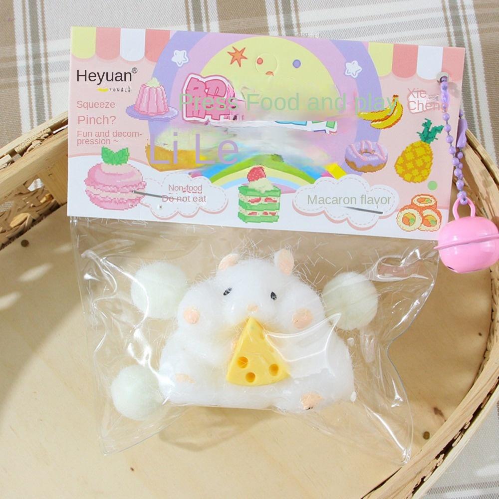 Мягкая игрушка-хомяк с сыром, милый декор для рабочего стола, забавное средство для снятия стресса, декомпрессионные игрушки для подростков, подарки для детей