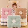 New Solid Color Simple Biscuit Comfortable Cushion Round Waist Protection Cushion Office Seat Square Breathable Cushion Gift