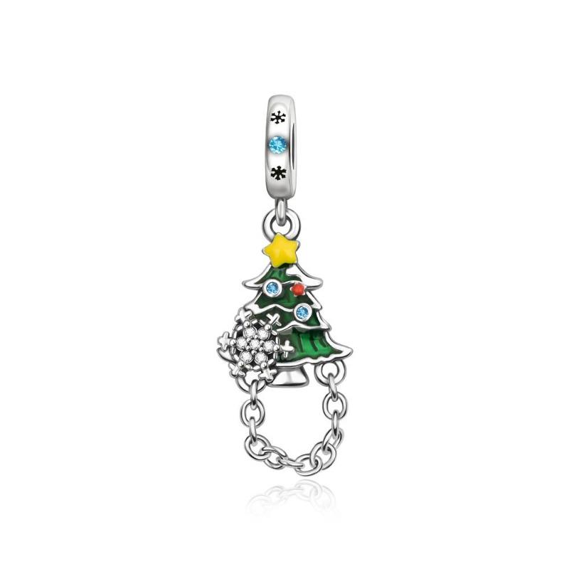 Медные шармы Санта-Клауса, бусина, рождественский домик, подвеска-шарм, подходит для браслета-бенгла, ожерелья, украшений своими руками