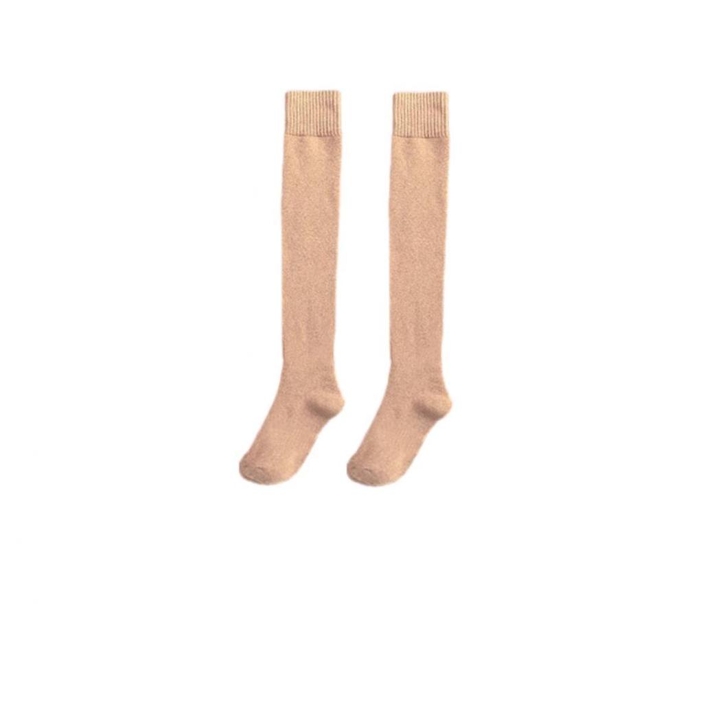 Women's Thick Terry Calf Socks - Warm Solid Color Towel Socks for Autumn and Winter