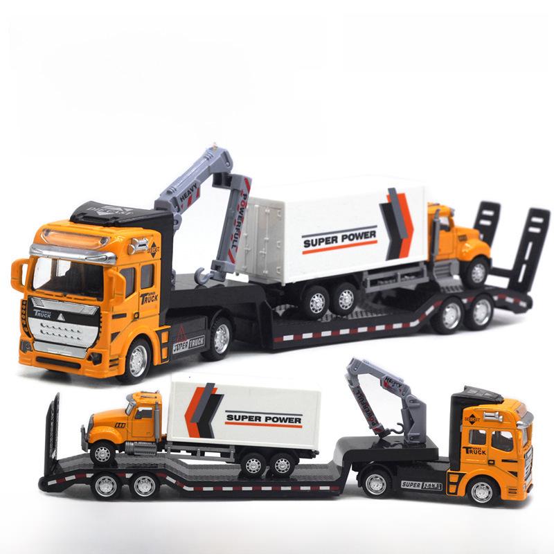 Трансграничный сплав большой инженерный транспортный грузовик тягач модель игрушка для мальчиков с английской упаковкой