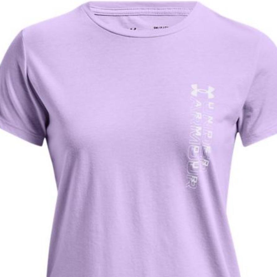 Under Armour Футболка с коротким рукавом и круглым вырезом, однотонная, с логотипом, женская, фиолетовая 1370760-515