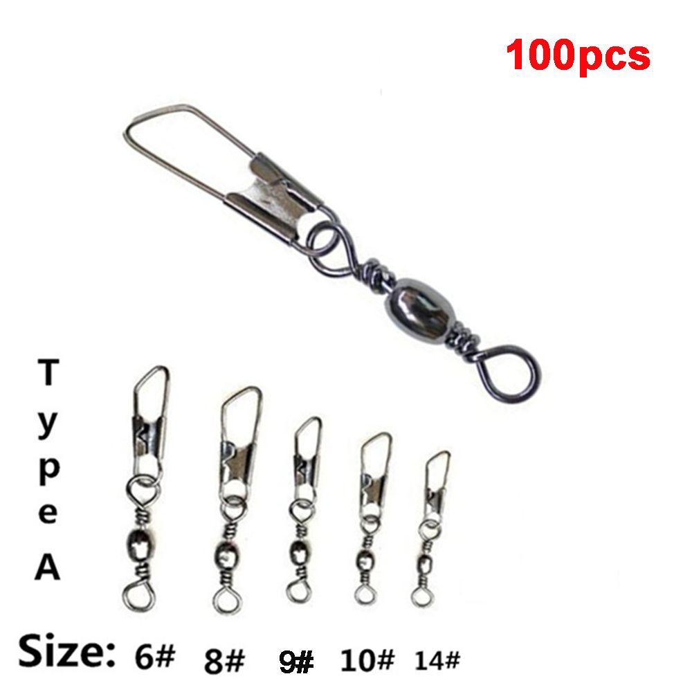 Metal Tool Tackle Swivels Solid Rings Fishing Line Connector Hanging Snap Fishing Pins