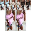 Elegant Sexy Ladies Women's Short Sleeve Cross Lace Up Bodycon Blouse Tops Slim T-shirt