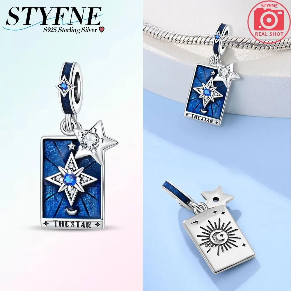 Pink Tarot Card Pendant Bead Component Stars Moon Sun Authentic Original Copper Metal Charm Bead Components Bead Components Compatible With Bracelet