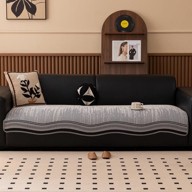 Sofa Cushion Universal In All Seasons New French Straight Row Three-Person Sofa Fixed Non-Slip Thickened Irregular Seat Cushion
