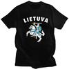 Мужская футболка на заказ с гербом Литвы Lietuva, с коротким рукавом, хлопковая, классическая, для отдыха, свободного кроя