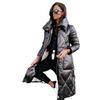 Glossy Parkas Outwear Women Long Sleeve Lapel Long Winter Keep Warm Parkas Outwear Zipper Cotton-Padded Coat Jackets