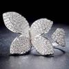 Xiaomi Huitan Fashion Women Flower Shaped Ring Full Shining CZ Charming Party Lady Accessories Fresh Style Luxury Jewelry for Wedding