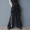 Black Plus Size Vintage High Waist Casual Loose Long Spring Summer Wide Leg Pants Women Trousers