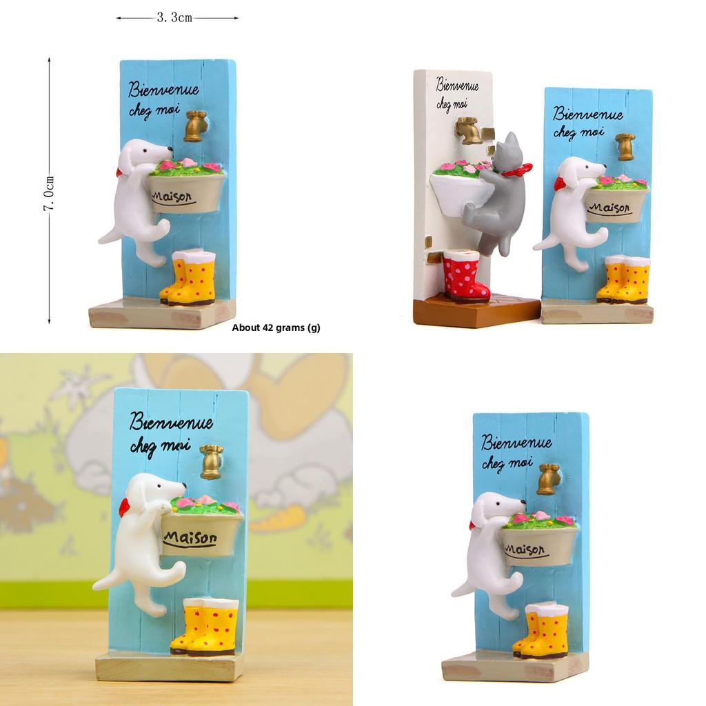 Resin Cat Flower Bed Water Tap Figurine For Garden Scene Decoration And Gift Ideas