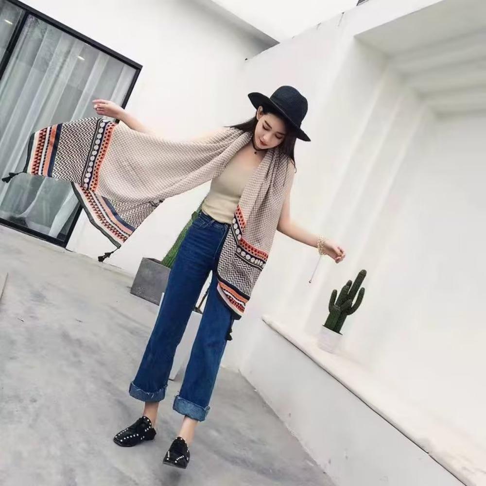 Соленое озеро Чака Туризм на Северо-Западе Этнический стиль Шарф Шелковый шарф Женский Летний Приморский Пляжный Платок Солнцезащитный Тонкий