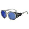 Leather Side Retro Round Glasses Anti Wind Vintage Goggles Classic Steampunk Sunglasses  Outdoors