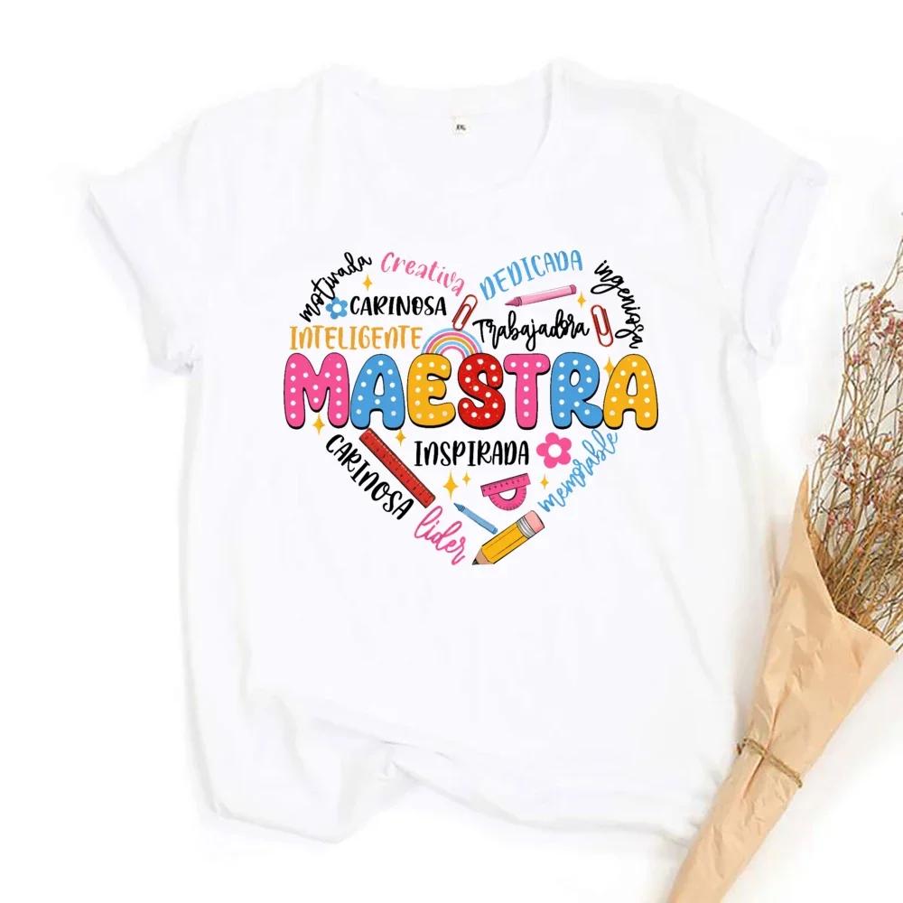 Maestra Teacher Shirt Back To School Spanish Teachers Shirts Teacher Appreciation Women Back To School Maestra TShirt