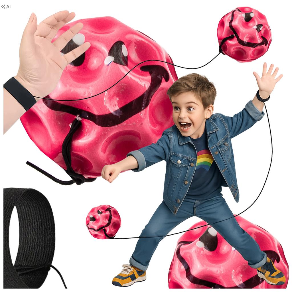 Galaxy Ball on Elastic Band with Wristband Meteor Smile Anti-stress 7cm