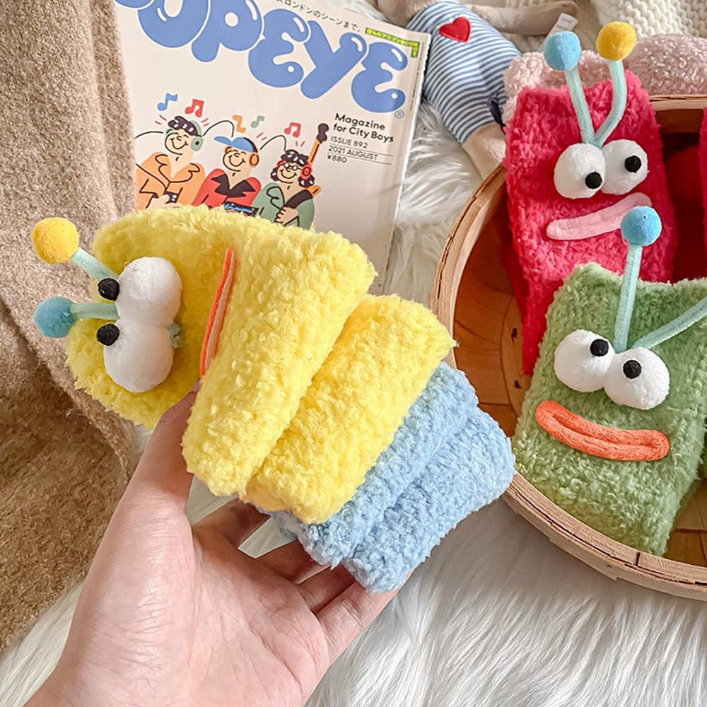 Милые 3D Мультяшные Плюшевые Носки Теплые Зимние Забавное Выражение Термоноски Мягкие Удобные Забавный Повседневный Дизайн для Женщин и Мужчин