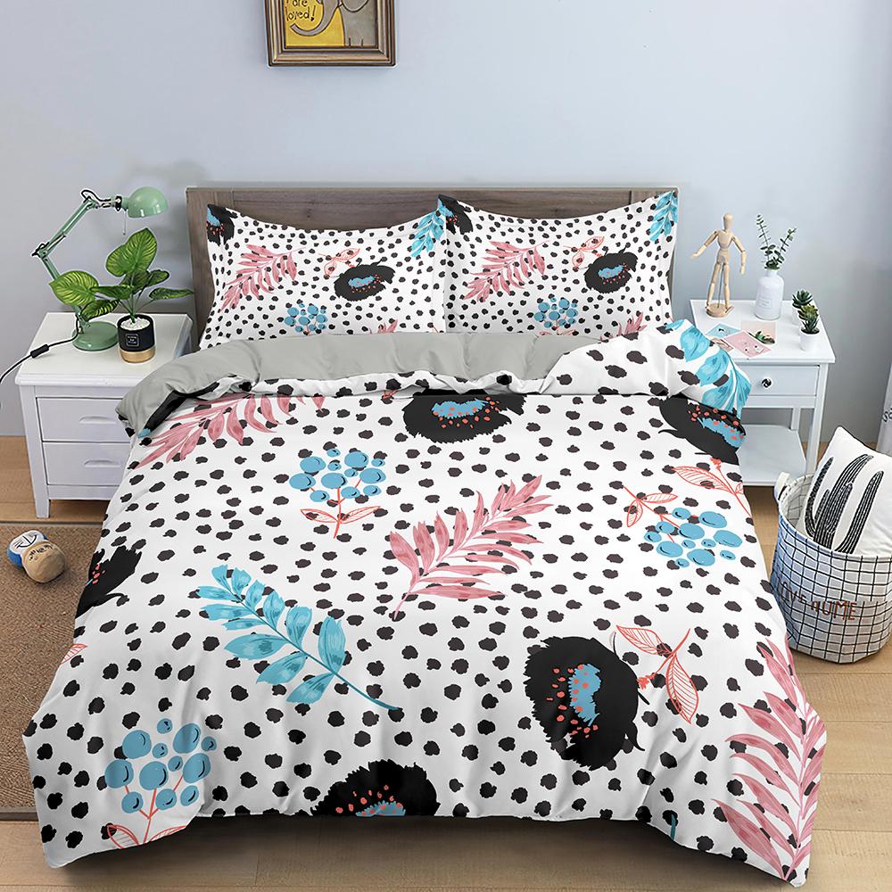 Art Pattern Bedding Set Watercolour Design Colourful Comforter Cover With Pillowcase King Queen Size For Kids Teens Bedding Set