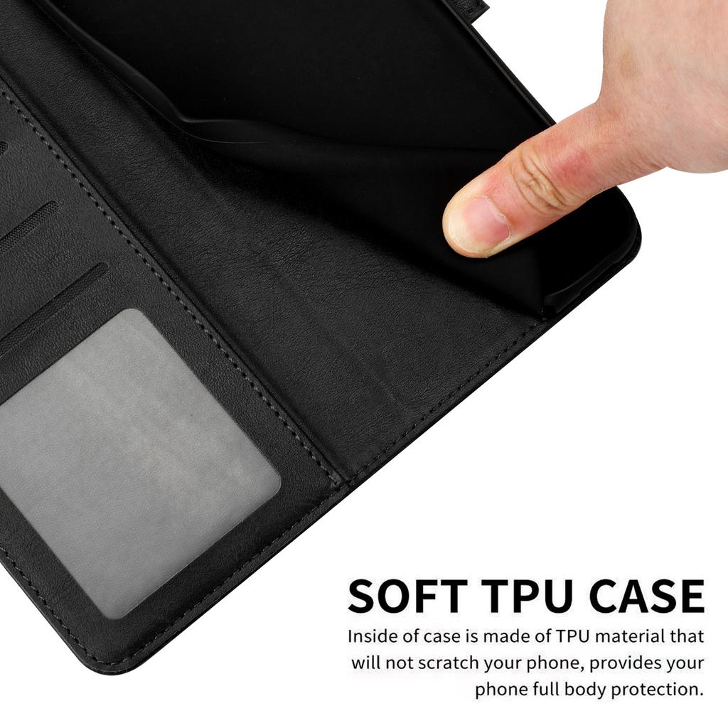 For iPhone 16 Pro Case 3 Card Holder Flip Folio PU Leather Phone Cover