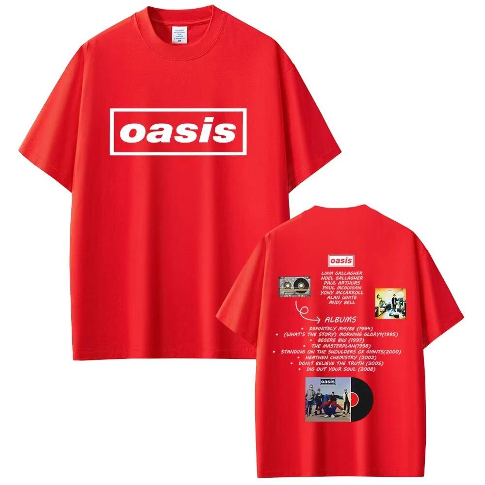 2026 O-Oasis Футболка Британская Рок-группа Футболки Мужские Женские Повседневная Оверсайз Футболка Мужские Женские Высококачественный Хлопок Футболки с Коротким Рукавом