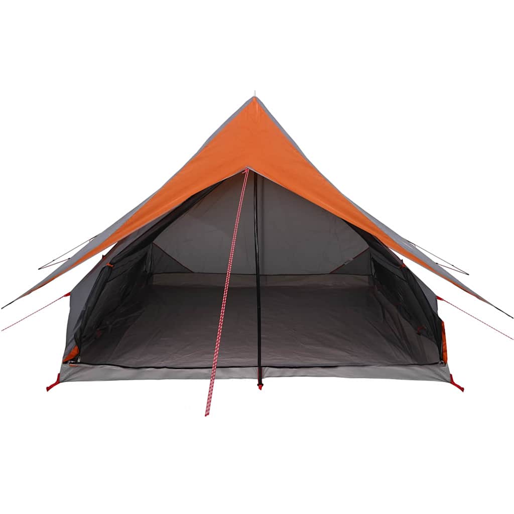 Family Tent with Roof in Grey and Orange 256 x 256 x 185 cm