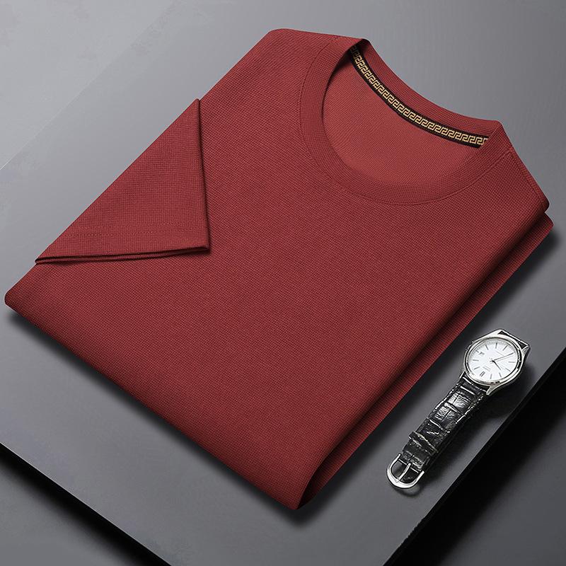 Футболка с коротким рукавом для мужчин, однотонные весенние повседневные мужские футболки, мужские топы высокого качества, классическая одежда, мужские футболки