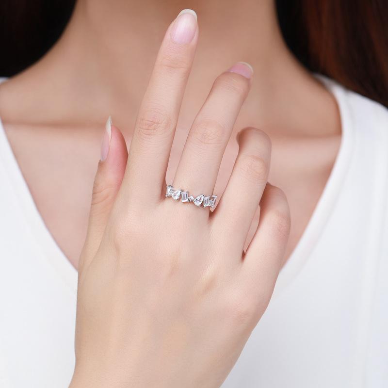 Tancise Classic 925 Sterling Silver Zircon Ring Ladies Jewelry Wedding Promise Party Gift