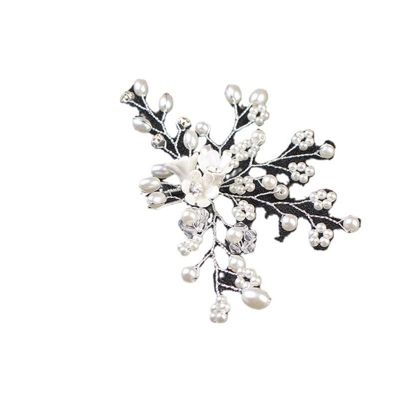 Свадебный головной убор, матовый цветок, аксессуары для волос, свадебные украшения ручной работы, жемчужная шпилька в форме диска, вилка для волос