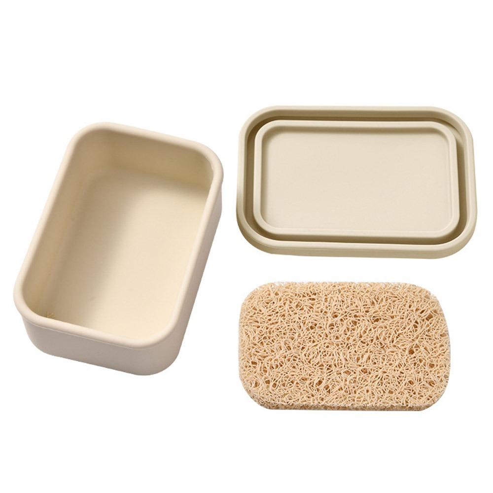 Silicone Drain Soap Dish Square Storage Box Multifunction Travel Soap Box Food Storage