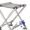 Camp Stool Fishing Chair Footrest with Rod Holder Compact Saddle Footstool for Garden