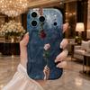 Hands Holding Roses Surreal Art Phone Case Blue Cloudy Sky Hard Cover for iPhone Shockproof Protection Birthday Christmas Halloween Holiday Gift