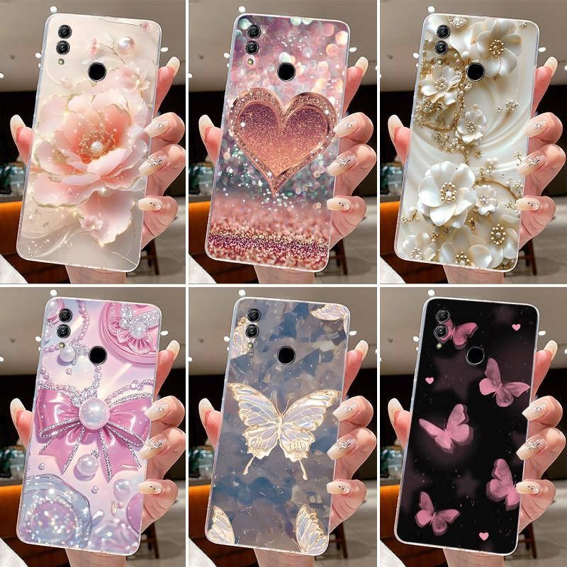 Phone Case For Honor 10 Lite/Huawei P Smart 2019 Coque Butterfly Bow Protective Casing Transparent Soft Silicone TPU Cover Funda