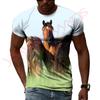 Summer Trend Horse HD Pattern Men T-Shirts Casual 3D Print Hip Hop Harajuku Personality Round Neck Tees Loose Short Sleeve Top