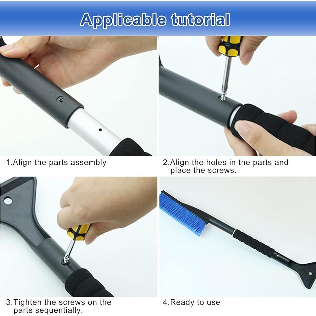 Автомобильная щетка для скребка для снега 2 в 1, щетка для чистки, автомобильная щетка для снега, выдвижная зимняя щетка для снега с нескользящей ручкой из пенопласта для грузовиков и внедорожников, автомобилей