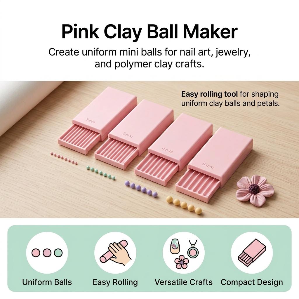 Professional Clay Ball Maker Tool Miniature Roller Mold for Nail Art Jewelry Pendants Polymer Clay DIY Crafting Supplies