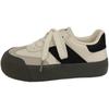 Color Matching Round Head White Shoes Spring and Summer 2024 New Korean Version College Style Casual Women's Shoes Fashion Lace-up German Training Sh