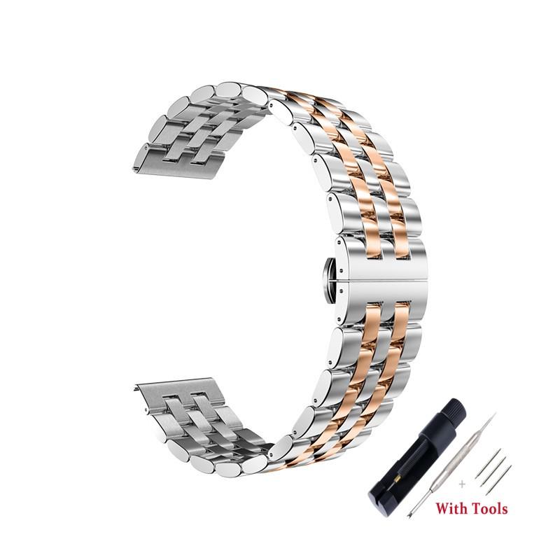 20mm 22mm Stainless Steel Watchband Metal Folding Watch Buckle Watch Band Strap Bracelet Watch Accessories with Tool