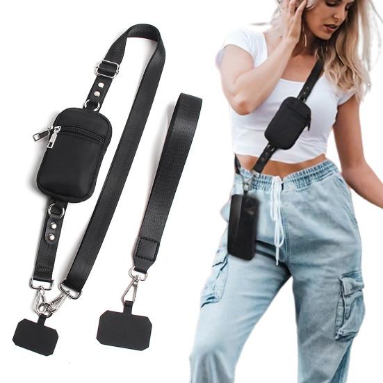 Yousheng Нагрудный шнурок Свободные руки Держатель для телефона Ремешок для переноски телефона с RFID-кошельком Удобный слинг для телефона для всех смартфонов
