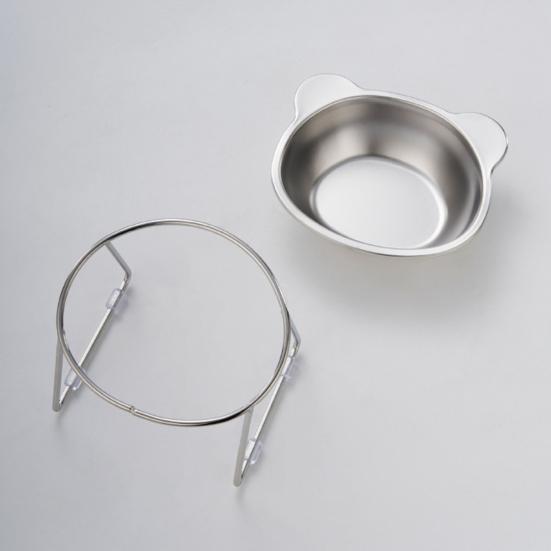 Приподнятая миска для кошек из нержавеющей стали, наклонная приподнятая миска для кошек с металлической подставкой