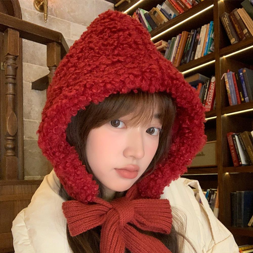 Thickened Ear Protective Hat Balaclava Women Lei Feng Hat Cute Winter Plush Beanies  Student