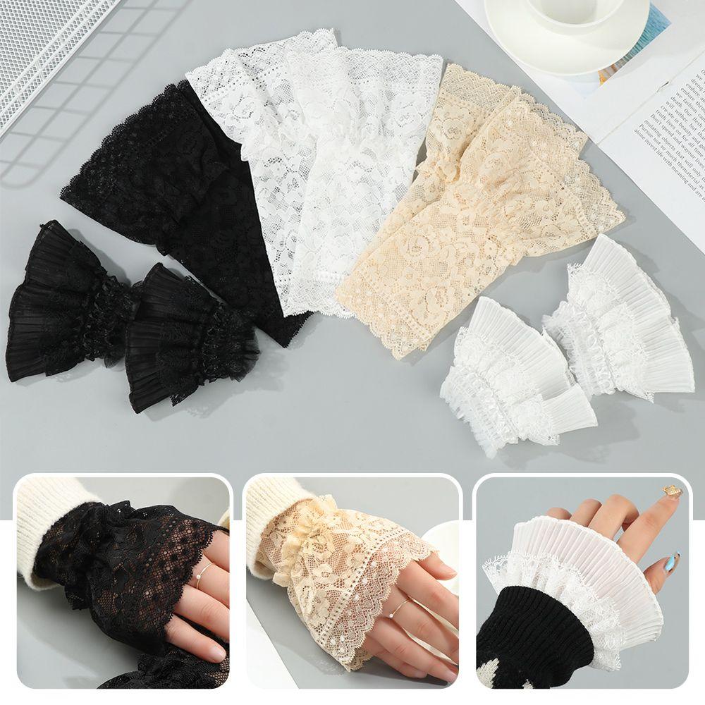 Decorative Gloves Arm Cover Lace Cuffs Ruffles Elbow Sleeve Fake Sleeve Detachable Sleeve Cuffs