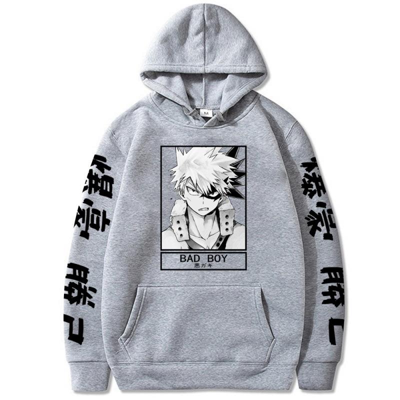 Горячие аниме My Hero Academia толстовки с капюшоном Bakugou Katsuki Printed Pullover Oversize Unisex Sweatshirts Casual Men Wpmen Streetwear Top