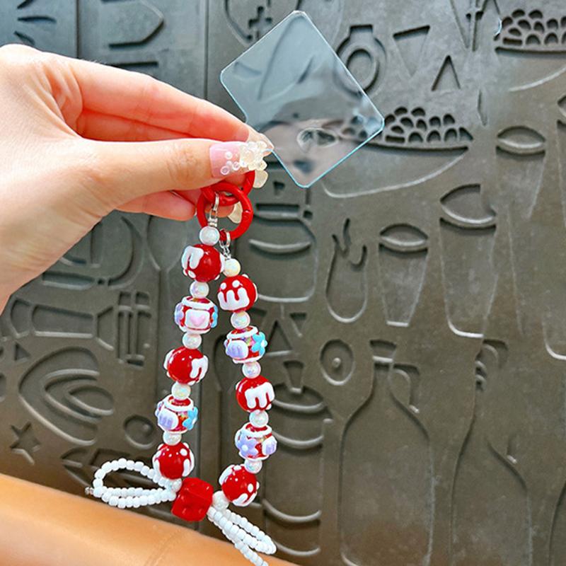 Cake Beads Hand-Painted Beads Mobile Phone Chain Keychain Cute Bag Pendant Beaded Chain