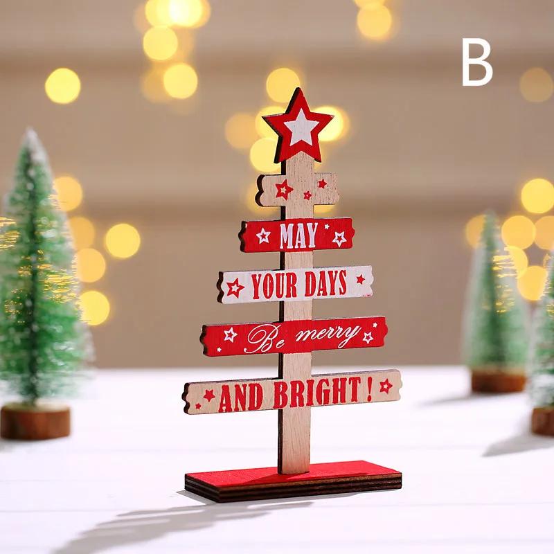 New Christmas Tree Pendants Letter Wood Crafts Party Festival Pendant Mall Garden Decorations