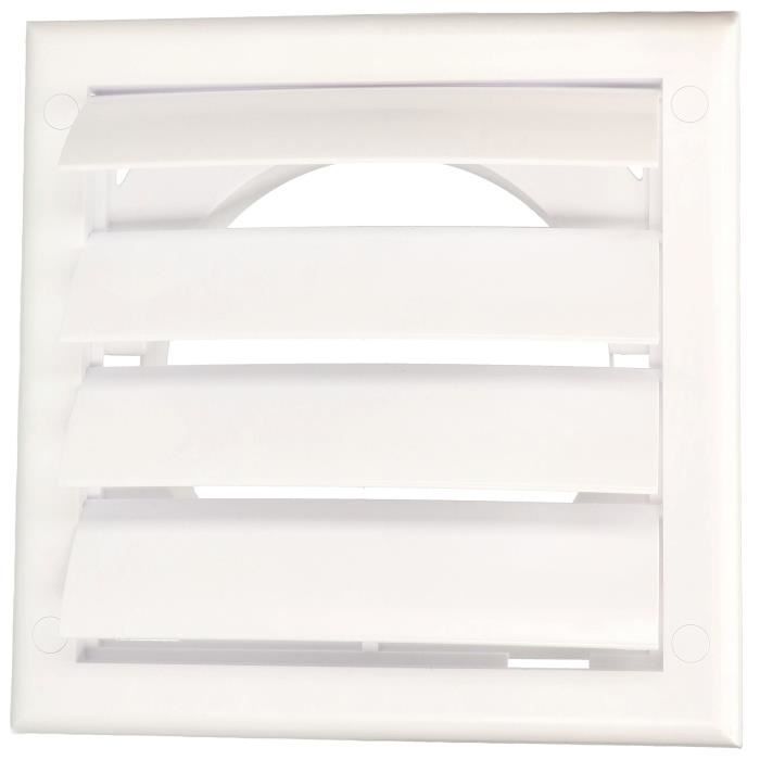 Grille d'aération - KOTARBAU - Couvercle avec lamelles verrouillables - Diamètre 125 mm - Blanc - Mural