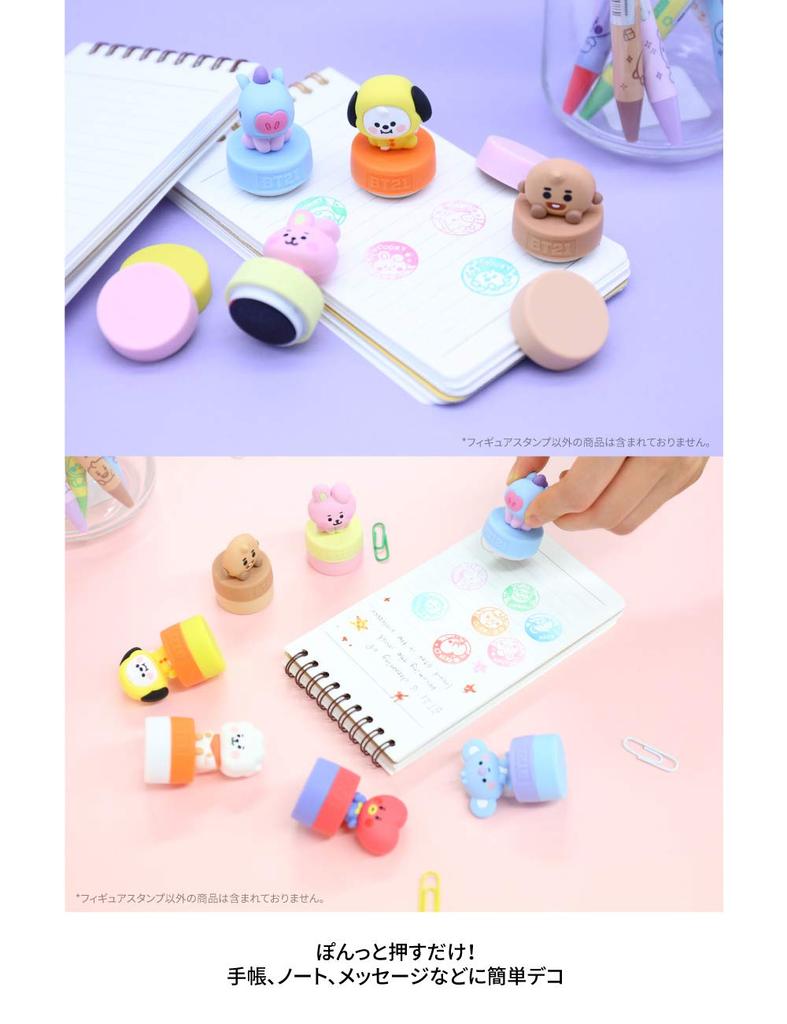 BT21 Официальный штамп с изображением фигуры Штамп с изображением фигуры Резиновый штамп Офисные принадлежности Печать Принадлежности Канцелярские товары Милый (SHOOKY)