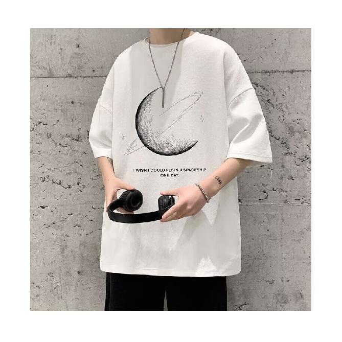 New Short-Sleeved T-shirt Men's Summer Korean Style Trendy Simple Half Sleeve Top Hong Kong Style Loose Casual Fashion Brand T-shirt