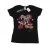 Womens/Ladies Mickey And Minnie Christmas Kiss Cotton T-Shirt